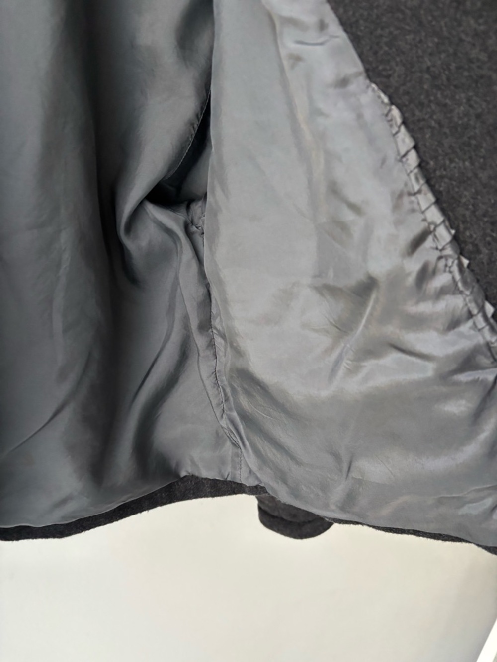 Cropped Wool Jacket Double Breasted | Charcoal Minimalist Chic Blazer - Picture 10 of 10